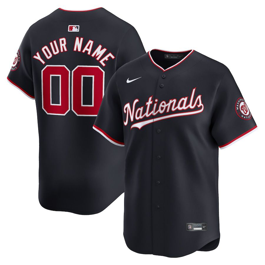 Men Washington Nationals Nike Navy Alternate Limited Custom MLB Jersey->customized mlb jersey->Custom Jersey